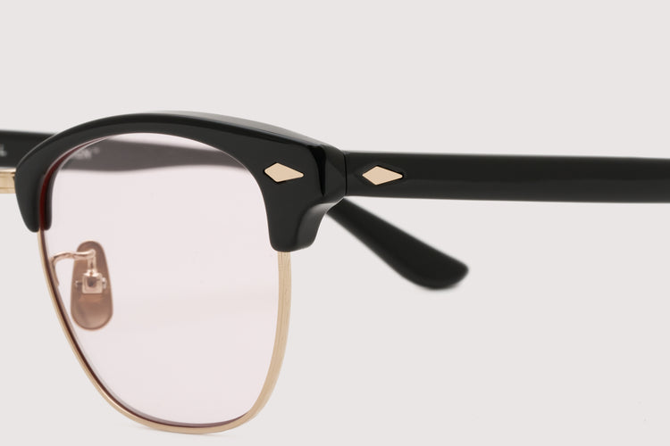 NOCHINO OPTICAL YUGEN #10. GLOSS BLACK & CHAMPAGNE GOLD × SAKURA to D.GREY (dimming)