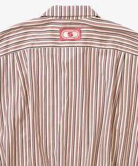 Sillage  banshu ori ribbed shirts red black stripe