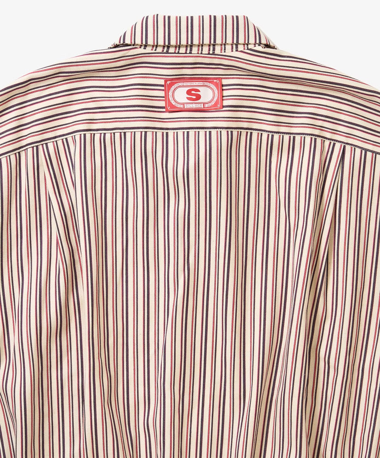 Sillage  banshu ori ribbed shirts red black stripe