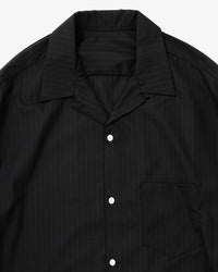 Sillage /  re-engineered overshirt short sleeve black stripe-