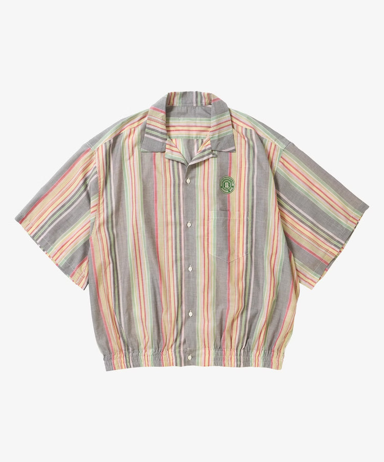 Sillage  banshu ori ribbed shirts multi stripe short sleeve