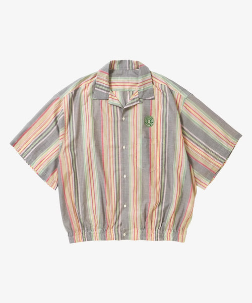 Sillage  banshu ori ribbed shirts multi stripe short sleeve