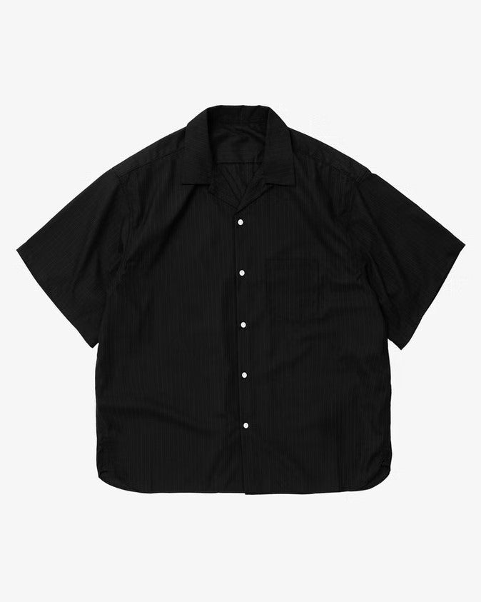 Sillage /  re-engineered overshirt short sleeve black stripe-