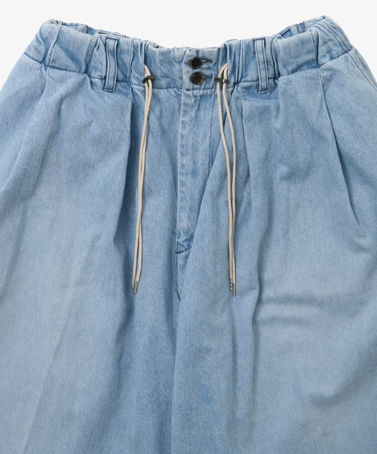 Sillage circular short pants denim bleached