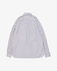 Sillage / wide shirt high count navy stripe 