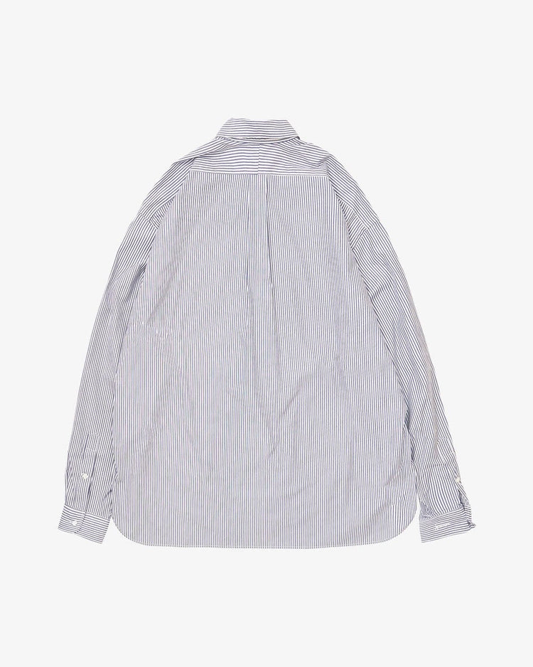 Sillage / wide shirt high count navy stripe
