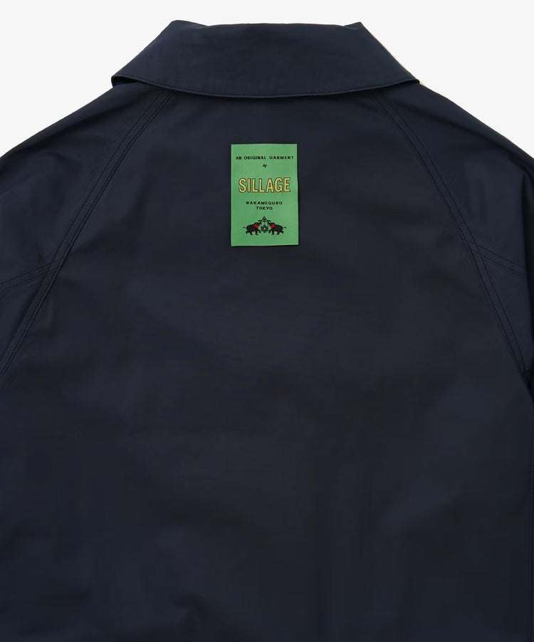 Sillage  balmacaan coat gabardine navy