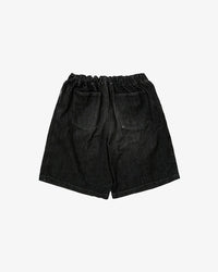 Sillage / circular short pants black denim damaged