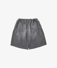Sillage /  circular short pants black denim bleached
