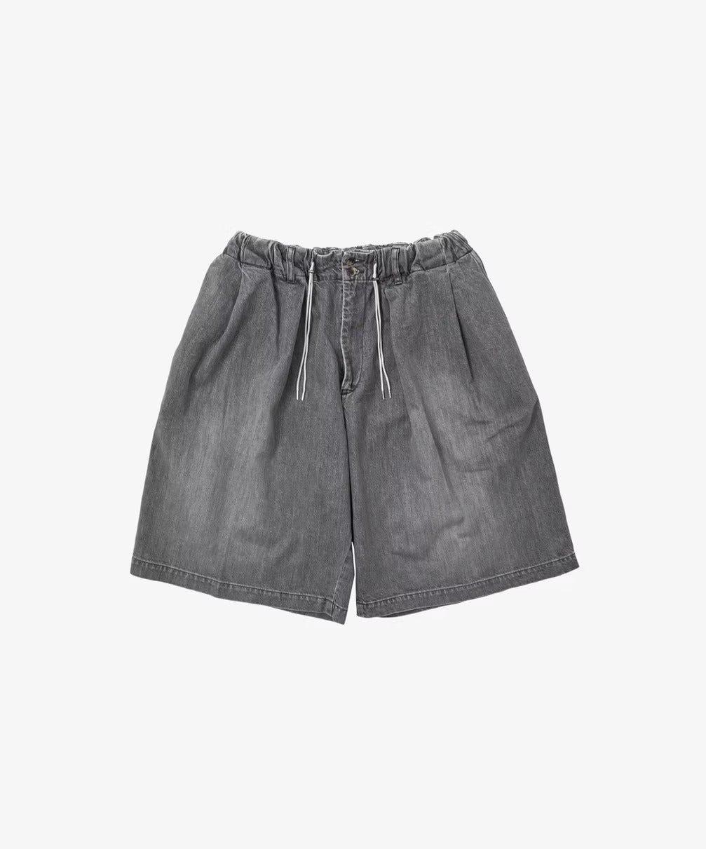 Sillage circular short pants black denim bleached – CASDAY