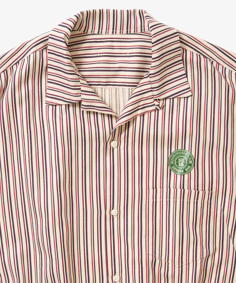 Sillage  banshu ori ribbed shirts red black stripe