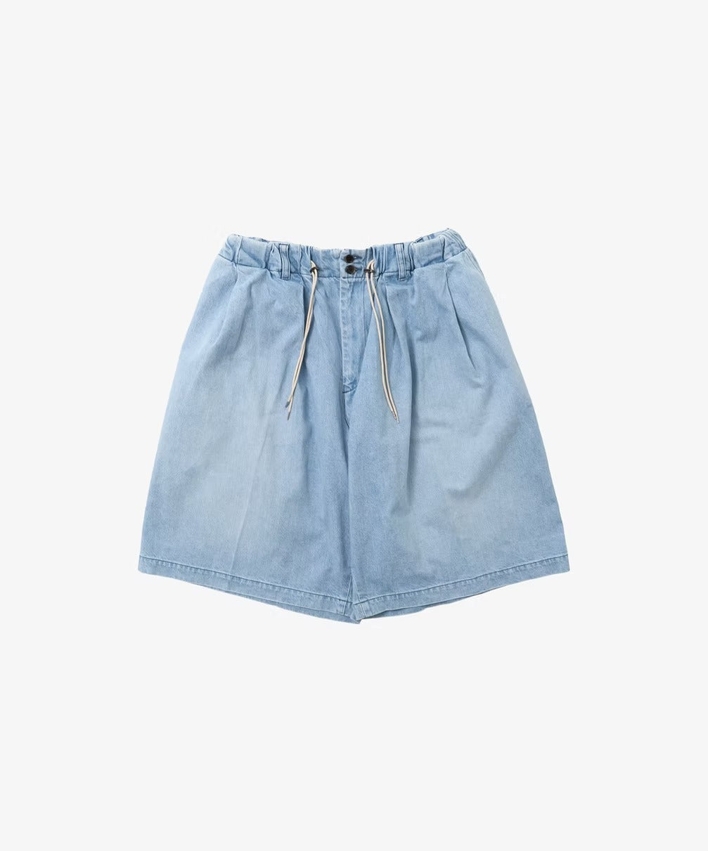 sillage circular short pant シアージ デニム Sillage circular short pants denim bleached – CASDAY / キャスデイ