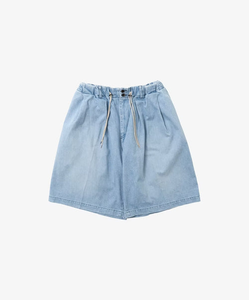 Sillage circular short pants denim bleached