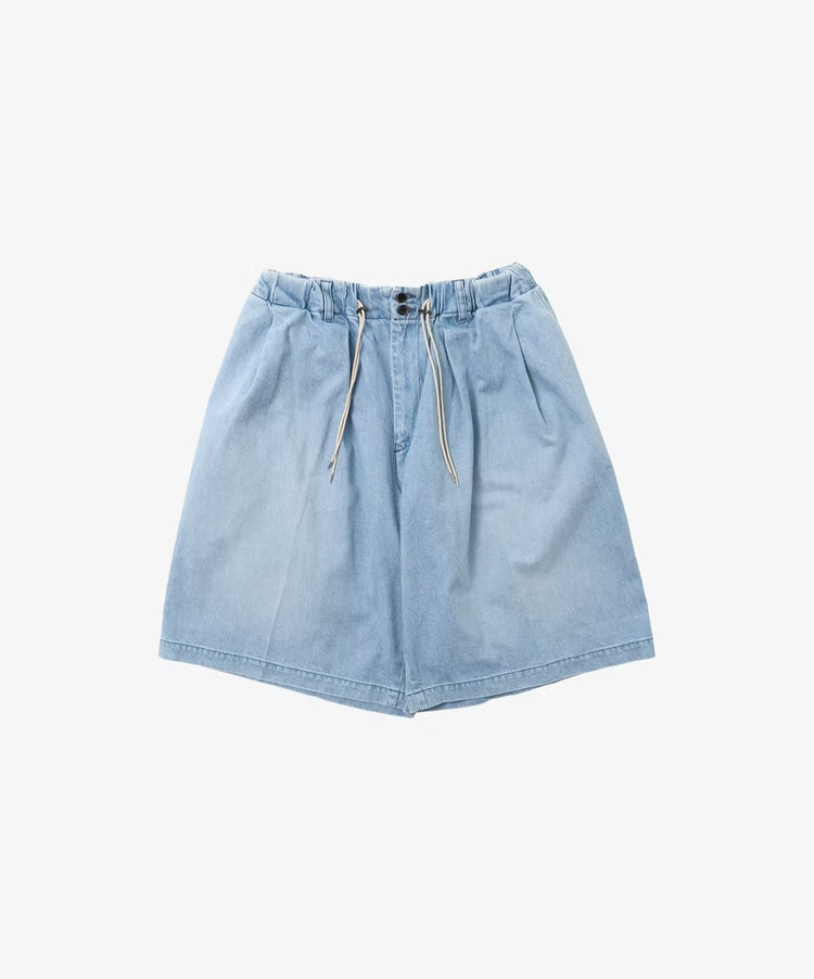 Sillage circular short pants denim bleached
