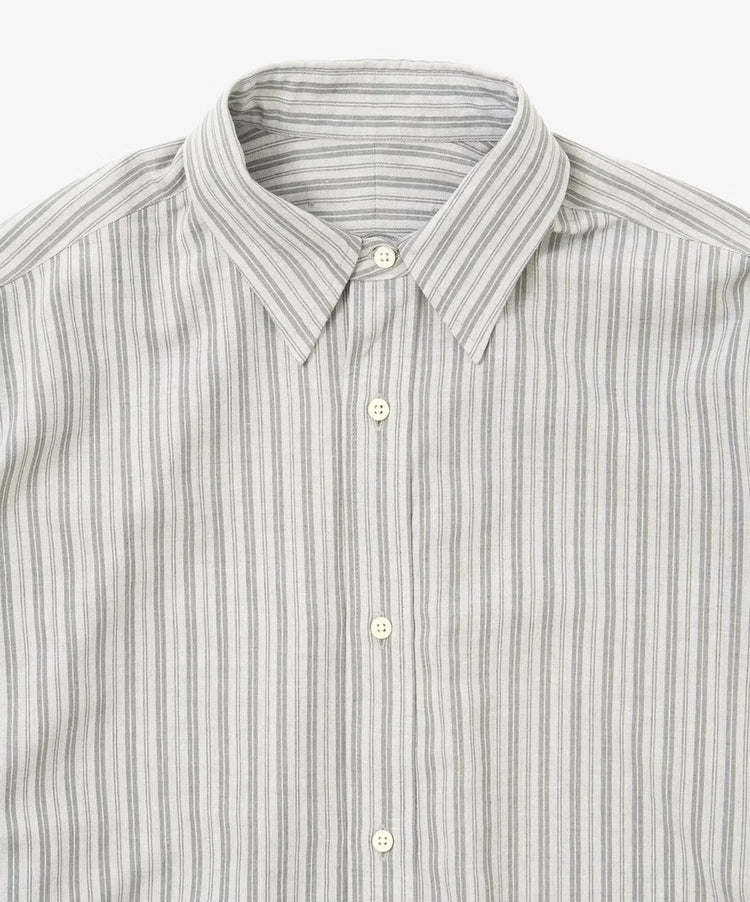 Sillage  wide shirts deadstock watahiko tex grey stripe