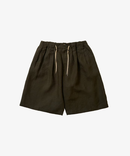 Sillage  circular short pants linen deep forest