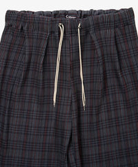 Sillage  circular pleats pants deadstock watahiko tex navy grey plaid