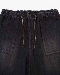 Sillage   circular fatigue shorts black denim damaged