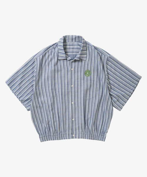 Sillage / wide shirt high count navy stripe 