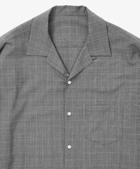 Sillage / wide shirt high count navy stripe 