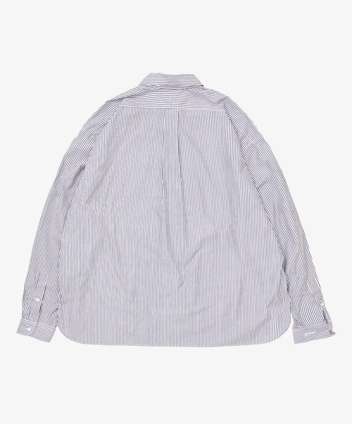 Sillage  wide shirt high count navy stripe
