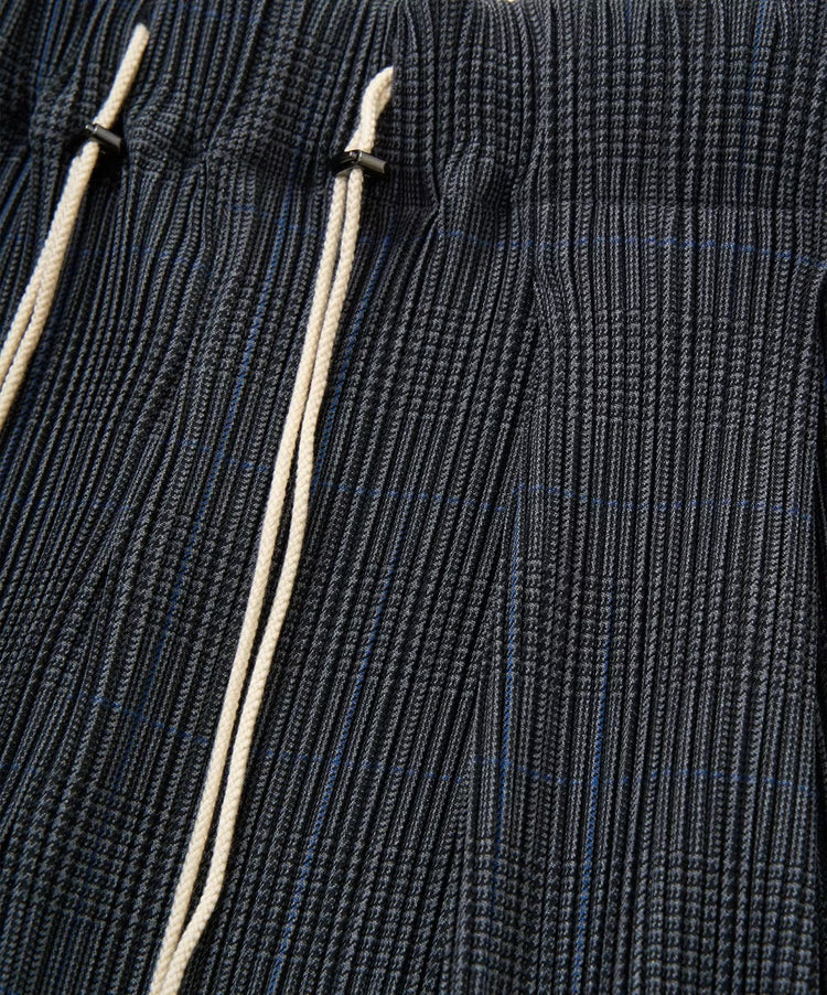 Sillage circular pleats pants deadstock watahiko tex glen check