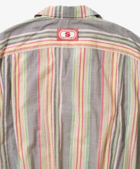 Sillage  banshu ori ribbed shirts multi stripe short sleeve