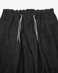 Sillage / circular short pants black denim one wash 