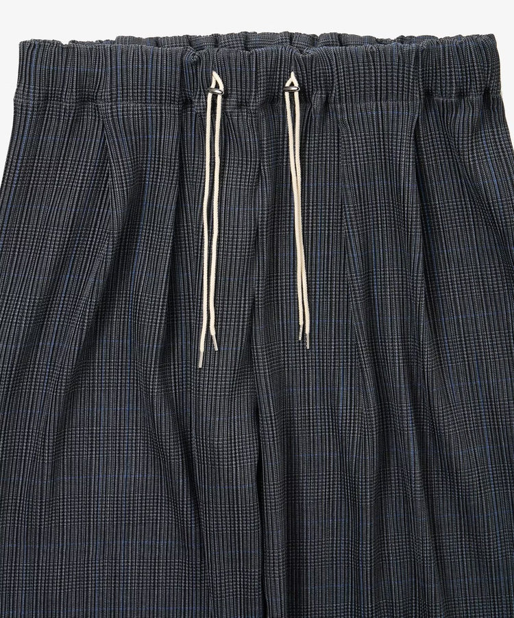 Sillage circular pleats pants deadstock watahiko tex glen check