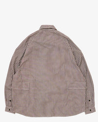 Sillage / big pocket overshirt dead stock brown random stripe 