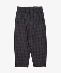 Sillage  circular pleats pants deadstock watahiko tex navy grey plaid