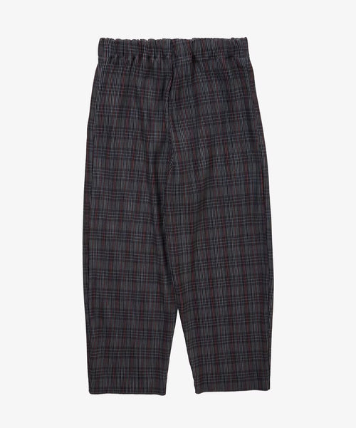 Sillage circular pleats pants deadstock watahiko tex navy grey plaid