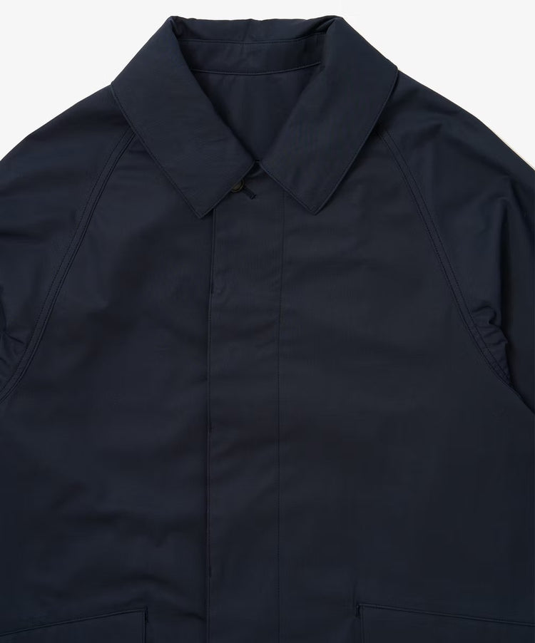 Sillage  balmacaan coat gabardine navy