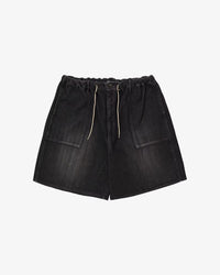 Sillage   circular fatigue shorts black denim damaged