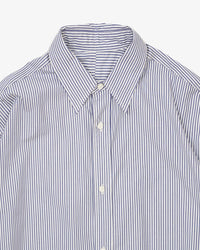 Sillage / wide shirt high count navy stripe