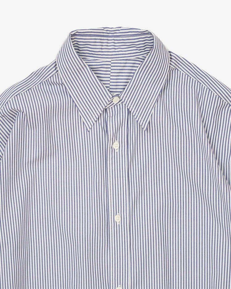 Sillage / wide shirt high count navy stripe