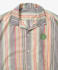 Sillage  banshu ori ribbed shirts multi stripe short sleeve