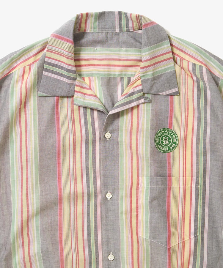 Sillage  banshu ori ribbed shirts multi stripe short sleeve