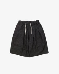 Sillage / circular short pants black denim one wash 