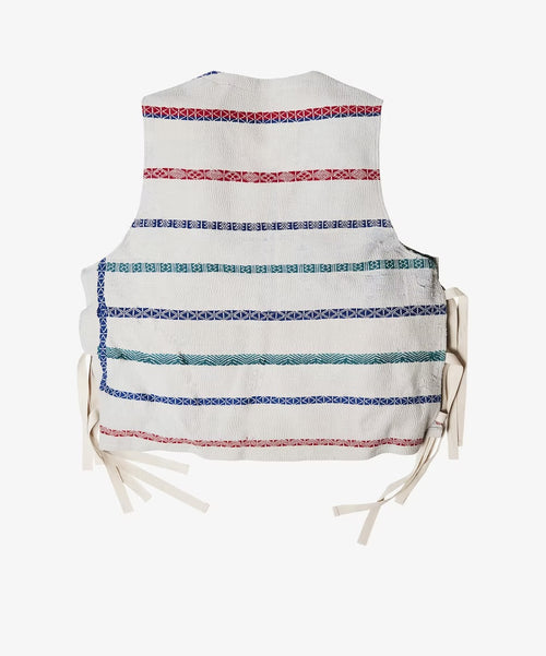 Sillage  apron in sashiko indian khanta