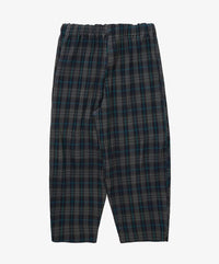 Sillage circular pleats pants deadstock watahiko tex navy plaid