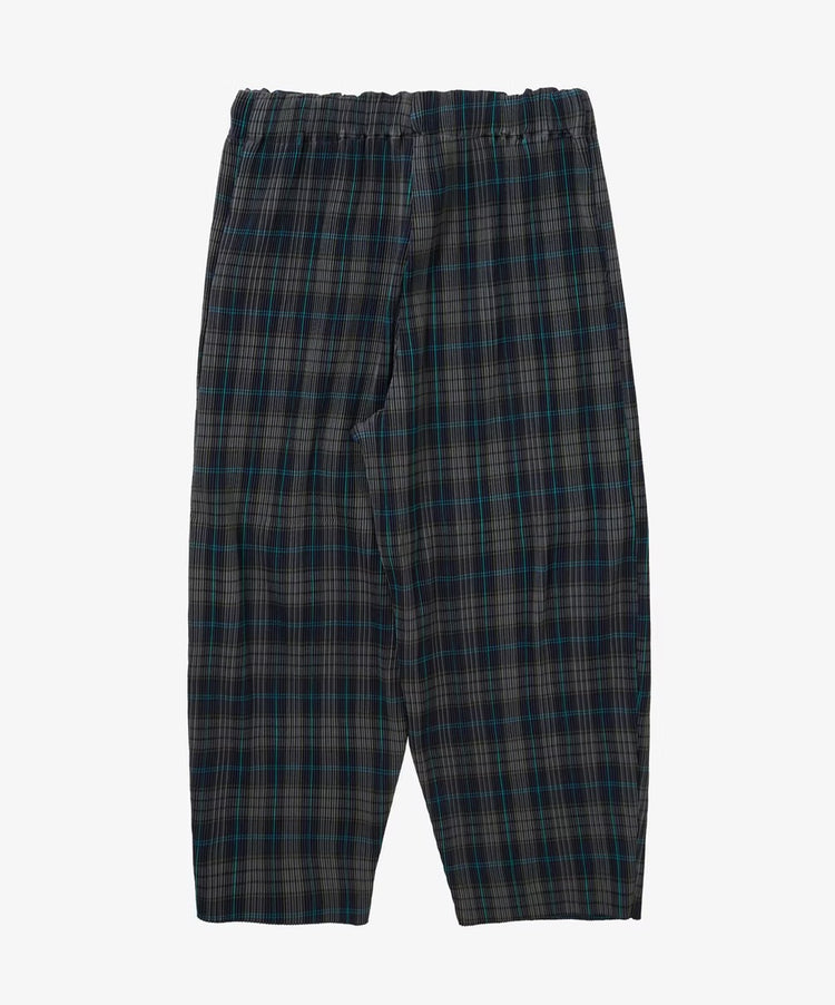 Sillage circular pleats pants deadstock watahiko tex navy plaid