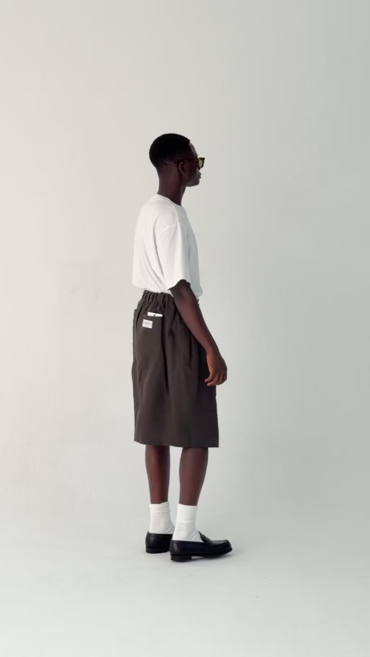 Sillage circular short pants black denim damaged 