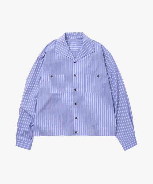 Sillage  rib blouson high count white stripe