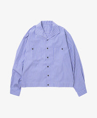 Sillage  rib blouson high count white stripe