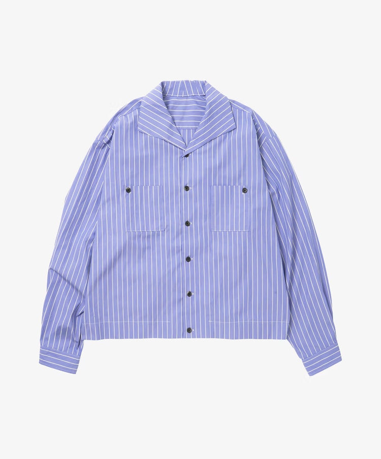 Sillage  rib blouson high count white stripe