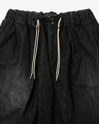 Sillage / circular short pants black denim damaged