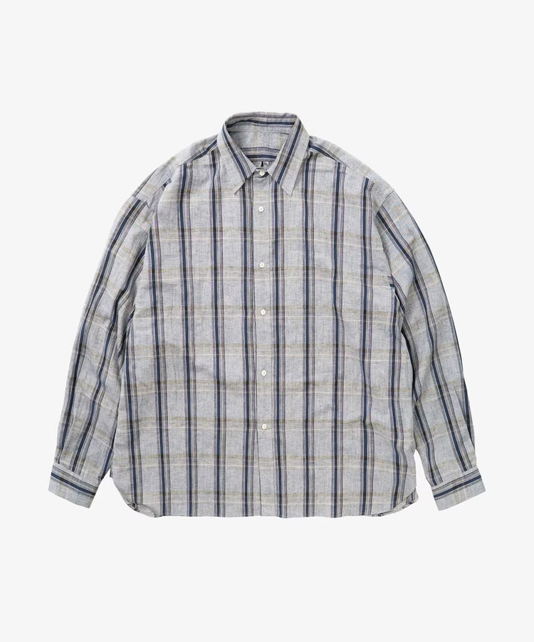 Sillage  wide shirts deadstock watahiko tex grey check
