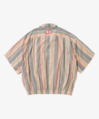 Sillage  banshu ori ribbed shirts multi stripe short sleeve