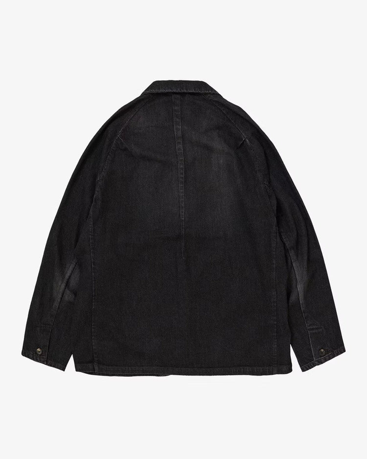 Sillage veste two button black denim damaged 